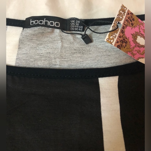 BOOHOO WOMENS BLACK AND WHITE SIZE: 16 - Picture 5 of 6